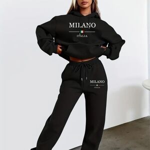 Milano Black Logo Jogger Pants